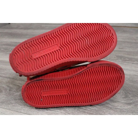 BURBERRY HIGH TOP SNEAKERS Toddler EU 30 NOVA CHECK SHOES Graffiti RED - Picture 11 of 12